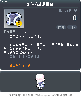 黑色简洁滑雪服 Tooltip