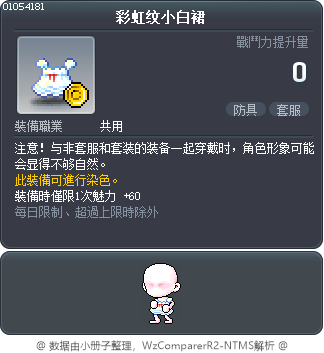 彩虹纹小白裙 Tooltip