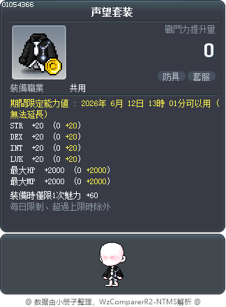 声望套装 Tooltip