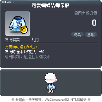 可爱蝴蝶结绑带服 Tooltip