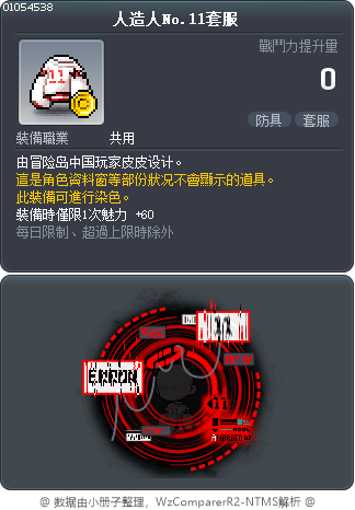 人造人No.11套服 Tooltip