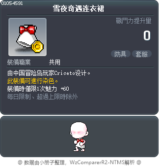 雪夜奇遇连衣裙 Tooltip