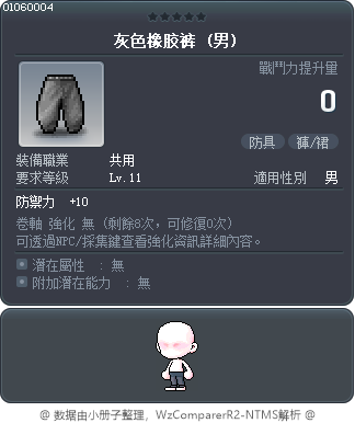 灰色橡胶裤 Tooltip