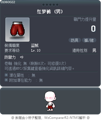 紅夢褲 Tooltip