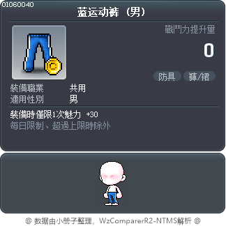 蓝运动裤 Tooltip