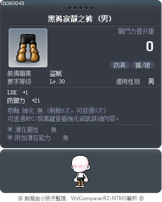黑褐寂靜之裤 Tooltip
