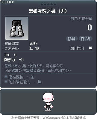 黑銀寂靜之褲 Tooltip