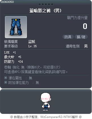蓝暗影之裤 Tooltip