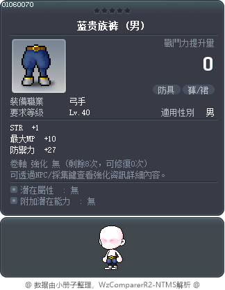 蓝贵族裤 Tooltip