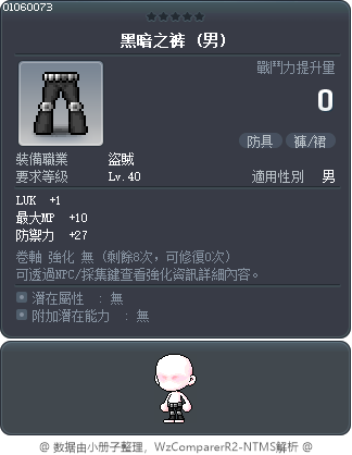 黑暗之裤 Tooltip