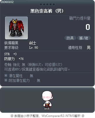 黑色崇高裤 Tooltip