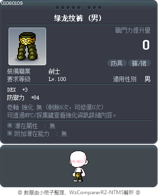 绿龙纹裤 Tooltip