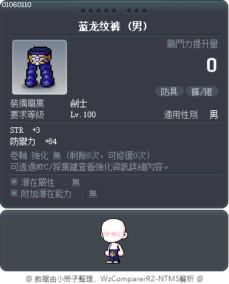蓝龙纹裤 Tooltip