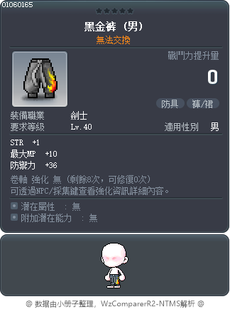黑金裤 Tooltip