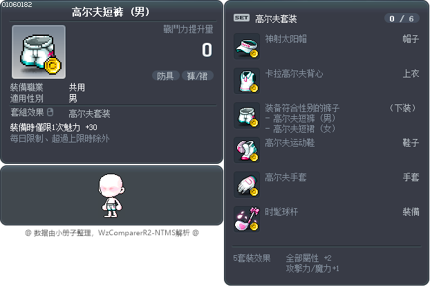 高尔夫短裤 Tooltip