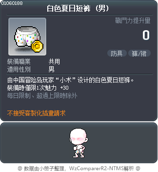 白色夏日短裤 Tooltip