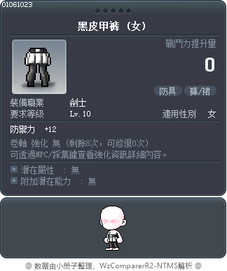 黑皮甲裤 Tooltip