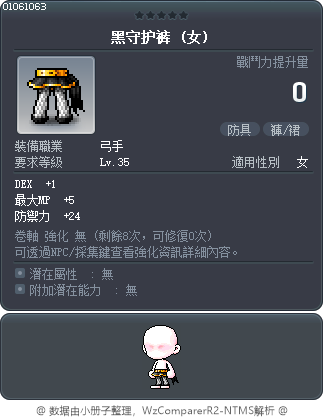 黑守护裤 Tooltip