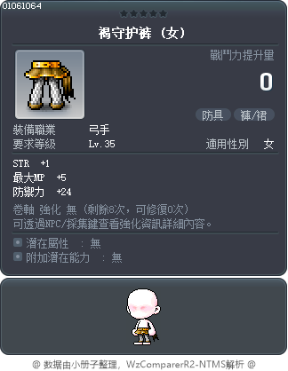 褐守護褲 Tooltip