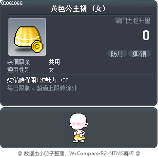 黄色公主裙 Tooltip