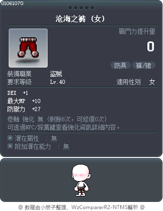 沧海之裤 Tooltip