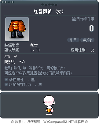 红暴风裤 Tooltip