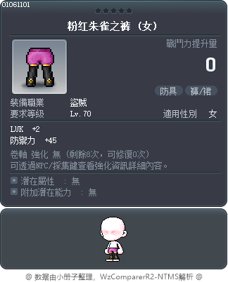 粉红朱雀之裤 Tooltip