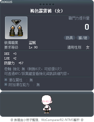 褐色霹雳裤 Tooltip