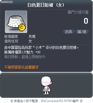 白色夏日短裙 Tooltip