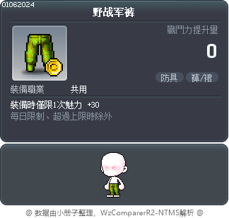 野战军裤 Tooltip