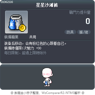星星沙滩裤 Tooltip