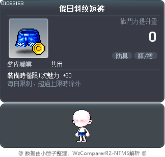 假日斜纹短裤 Tooltip