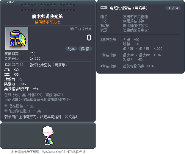 魔术师游侠短裤 Tooltip