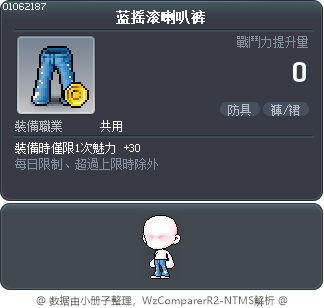 蓝摇滚喇叭裤 Tooltip