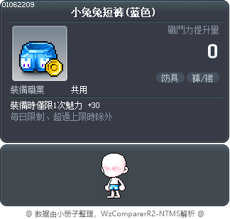 小兔兔短裤(蓝色) Tooltip