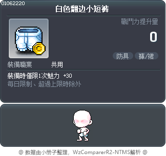 白色翻边小短裤 Tooltip