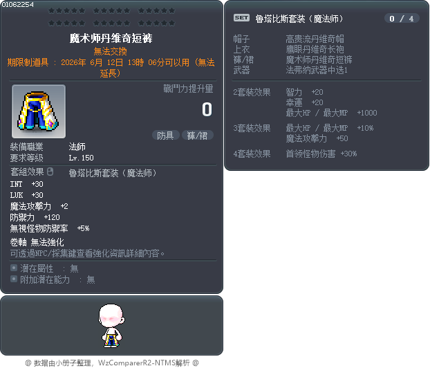 魔术师丹维奇短裤 Tooltip