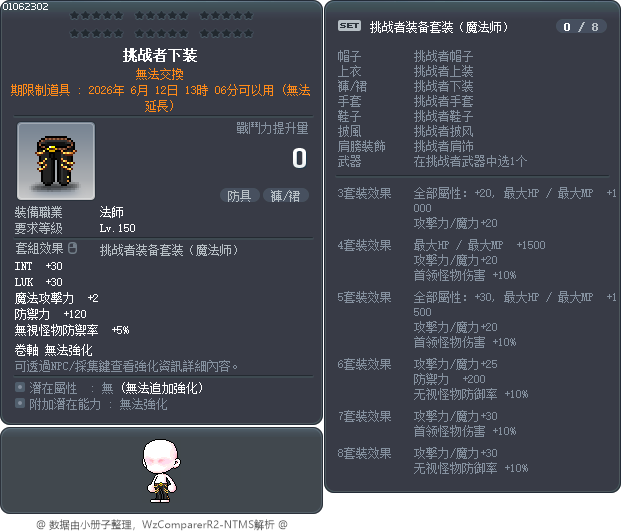 挑战者下装 Tooltip
