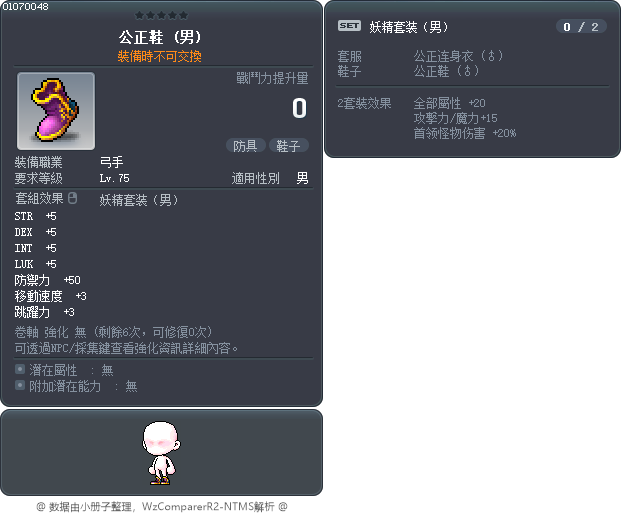 公正鞋 Tooltip