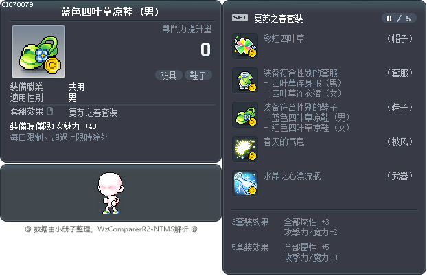 蓝色四叶草凉鞋 Tooltip