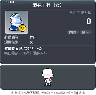 蓝袜子鞋 Tooltip
