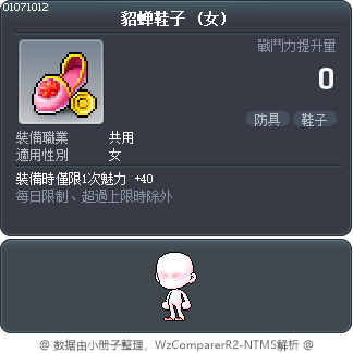 貂蝉鞋子 Tooltip