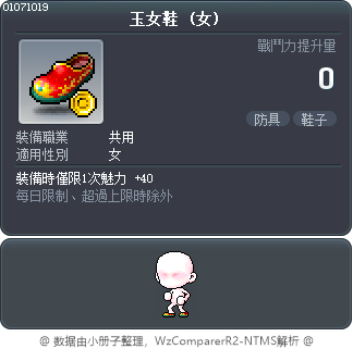 玉女鞋 Tooltip