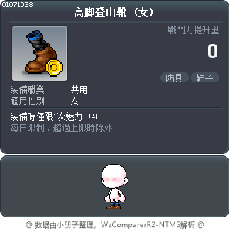 高脚登山靴 Tooltip