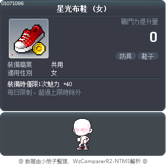 星光布鞋 Tooltip