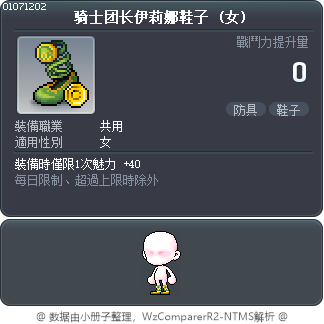 骑士团长伊莉娜鞋子 Tooltip