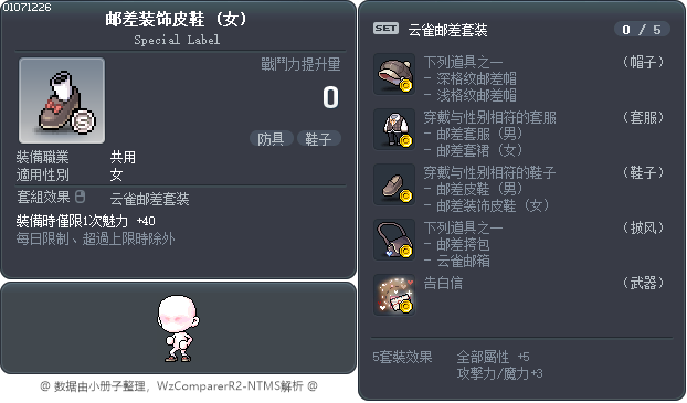 邮差装饰皮鞋 Tooltip