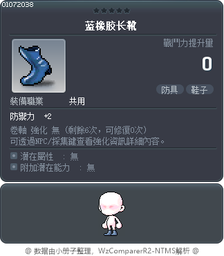 蓝橡胶长靴 Tooltip