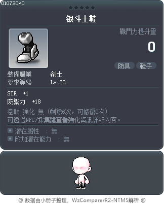 银斗士鞋 Tooltip
