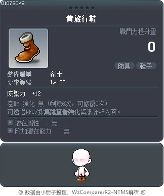黄旅行鞋 Tooltip